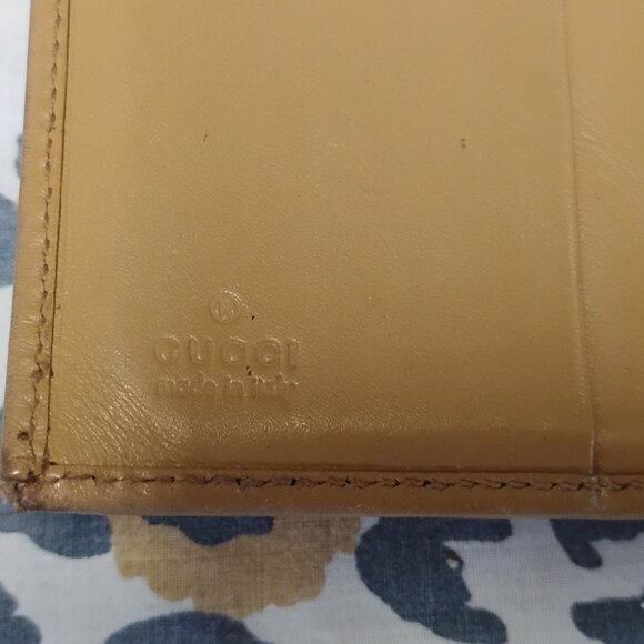 ❤️Vintage GUCCI Distressed All Leather Clutch 6 Id Checkbook Wallet - Picture 5 of 8